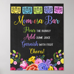 Momosa bar Fiesta baby shower-teken Poster