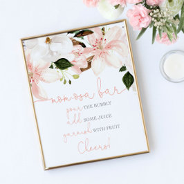 Momosa bar florale lileuzen blush baby shower post poster