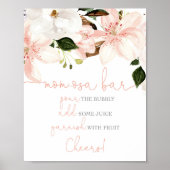 Momosa bar florale lileuzen blush baby shower post poster (Voorkant)