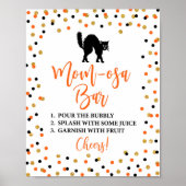 Momosa Bar Halloween Baby shower Sign. Poster (Voorkant)