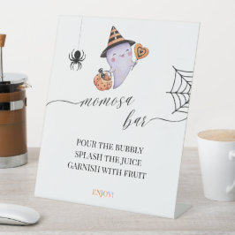 Momosa Bar Halloween Spooky Little Boo Baby shower Reclamebord Met Voetstuk