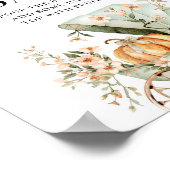 Momosa Bar Herfst Little Pumpkin Baby shower Poster (Hoek)