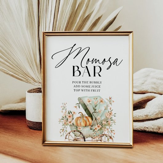 Momosa Bar Herfst Little Pumpkin Baby shower Poster
