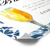 Momosa Bar Lemon Positano Baby shower Sign Poster (Hoek)