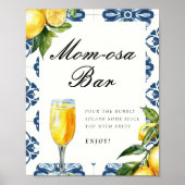 Momosa Bar Lemon Positano Baby shower Sign Poster (Voorkant)