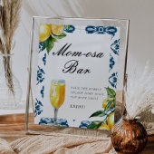 Momosa Bar Lemon Positano Baby shower Sign Poster