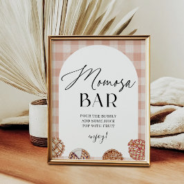 Momosa Bar Little Cutie Pie Baby shower Party Poster