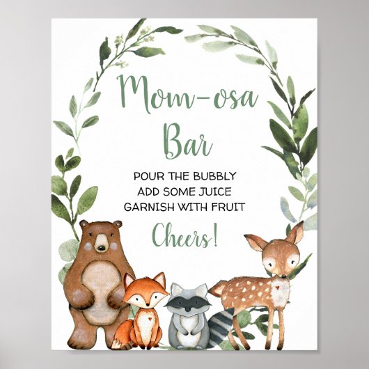 Momosa bar mimosa baby shower poster (Voorkant)