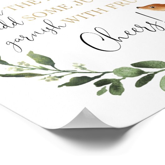 Momosa bar mimosa bos herten baby shower teken poster (Hoek)