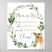 Momosa bar mimosa bos herten baby shower teken poster (Voorkant)