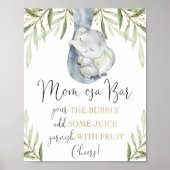 Momosa bar mimosa olifant baby shower teken poster (Voorkant)