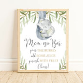 Momosa bar mimosa olifant baby shower teken poster