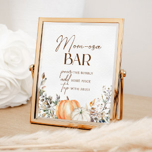 Momosa Bar Pompoen Herfst Herfst Baby shower Poster