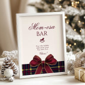 Momosa bar Red Bow Rocking Horse Plaid Poster