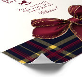 Momosa bar Red Bow Teddy Bear Plaid Poster (Hoek)