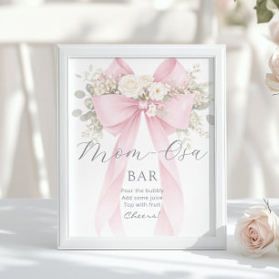 Momosa Bar Roze Strik Bloemige Bruisende Bar Poster