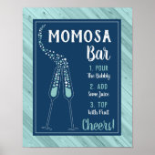 Momosa Bar Sign, Blue en Aqua Poster (Voorkant)