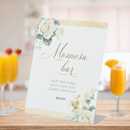 Momosa Bar Sign – It’s A Boy Baby Shower Gold Reclamebord Met Voetstuk