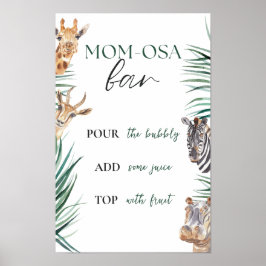 Momosa Bar Sign Safari Oerwoud Baby shower Poster