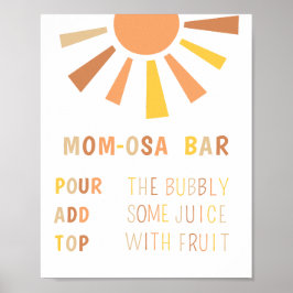 Momosa Bar Sign Sunshine Baby shower Poster