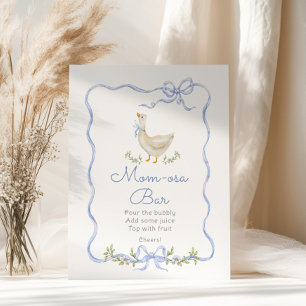 Momosa Bar Silly Goose Blauwe Boog Baby jongen sho Poster