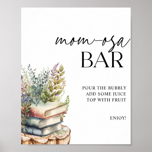 Momosa Bar Storybook Baby shower Poster (Voorkant)