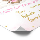 Momosa Bar Teken Maan Teddy Bear Roze Gouden Ballo Poster (Hoek)