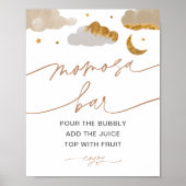 Momosa Bar Twinkle Little Star Baby shower Sign Poster (Voorkant)