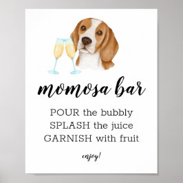 Momosa Bar Waterverf Beagle Theme Sign Poster