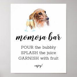 Momosa Bar Waterverf Dachshund Theme Sign. Poster