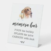 Momosa Bar Waterverf Dachshund Theme Sign. Reclamebord Met Voetstuk (Voorkant)