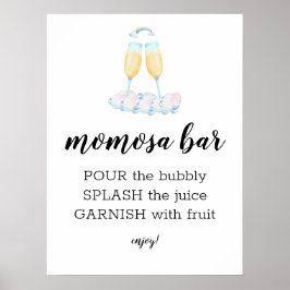 Momosa Bar Waterverf Versprokendoek Poster