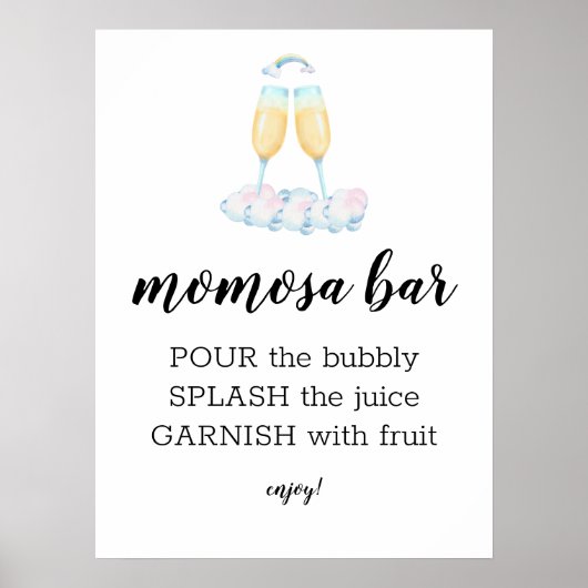 Momosa Bar Waterverf Versprokendoek Poster (Voorkant)