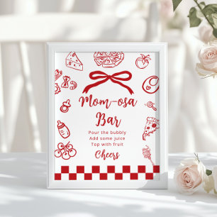 Momosa bar Whimsical Bow Italiaanse Pizza Poster