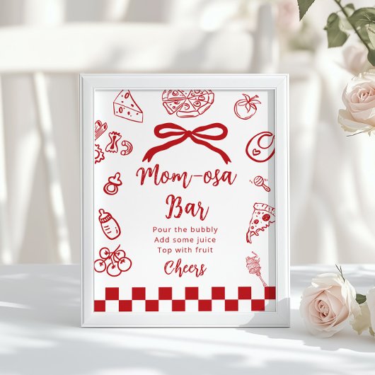 Momosa bar Whimsical Bow Italiaanse Pizza Poster