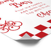 Momosa bar Whimsical Bow Italiaanse Pizza Poster (Hoek)
