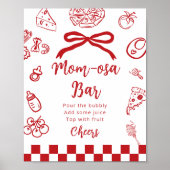 Momosa bar Whimsical Bow Italian Pizza Poster (Voorkant)