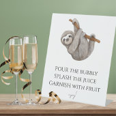 Momosa Bar Wild One Sloth Safari Baby shower Reclamebord Met Voetstuk