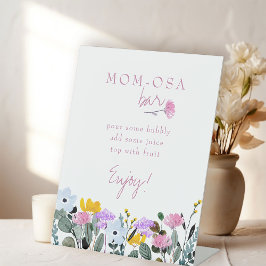 Momosa Bar Wildflower Lawn Wit Baby shower Reclamebord Met Voetstuk
