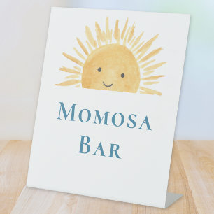 Momosa Bar Zon-Thema Baby Shower Reclamebord Met Voetstuk