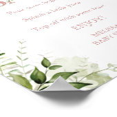 Momosa Groene Bar Dusty Rose Roze Baby Shower Poster (Hoek)