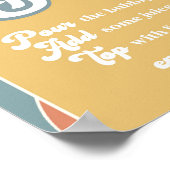 Momosa Groovy Retro Sunshine Baby shower Bar Sign Poster (Hoek)