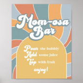 Momosa Groovy Retro Sunshine Baby shower Bar Sign Poster (Voorkant)
