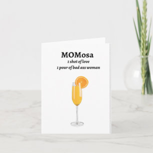 Momosa Moederdag Card, Drink Puns, Gift for Ma Kaart