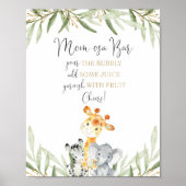 Momosa mom-osa bar safari dier baby shower teken poster (Voorkant)