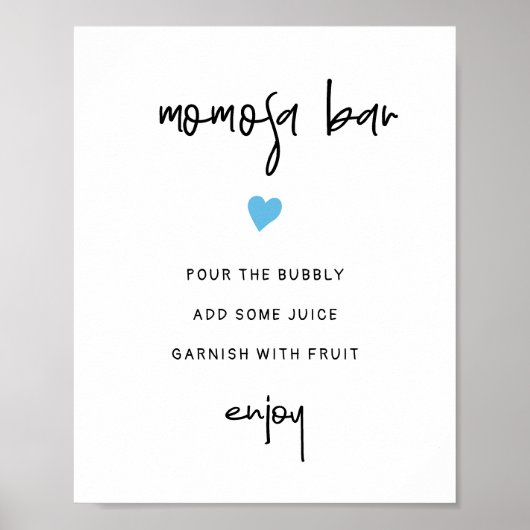 Momosa-streepjesbord, minimalistisch baby shower poster (Voorkant)