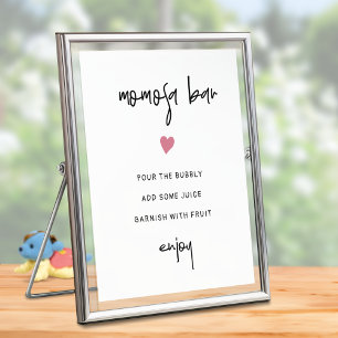 Momosa-streepjesbord, minimalistisch baby shower v poster