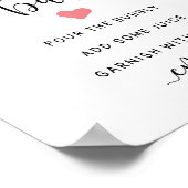 Momosa Teken Roze Hart Baby shower Juice Bar Poster (Hoek)