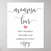Momosa Teken Roze Hart Baby shower Juice Bar Poster (Voorkant)