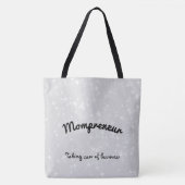 Mompreneur grijze vonken tote bag (Voorkant)